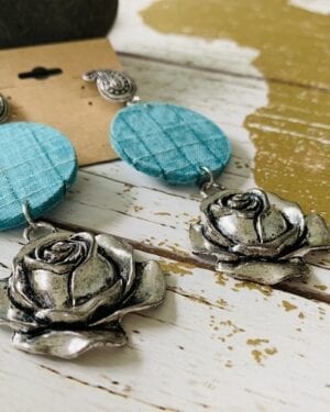 Handmade sustainable fabric German Silver earrings