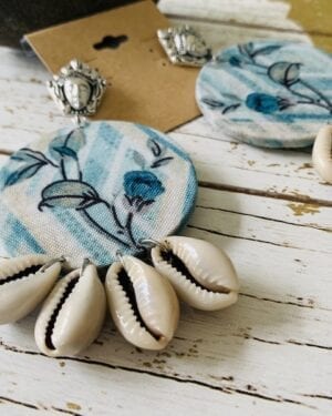 Handmade sustainable fabric German Silver earrings