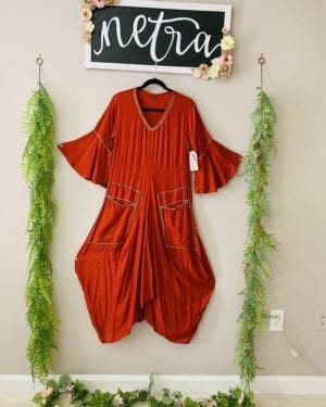 Embellished Asymmetric cowl style Long Outfit Size Large 40