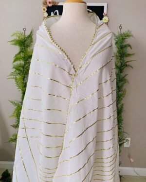 White gota work dupatta