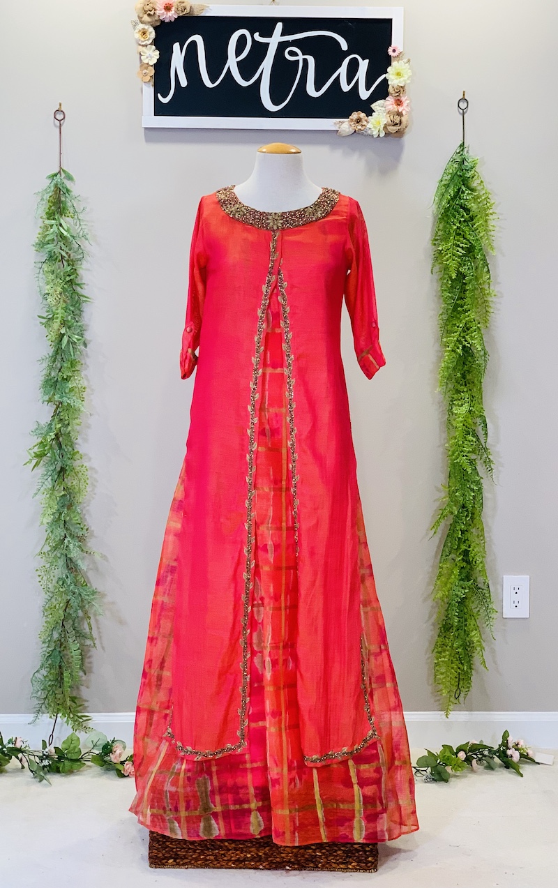 Peach Net Anarkali Suit With Diamond And Zardosi Work | Saree dress, Indian  wedding outfits, Anarkali suit
