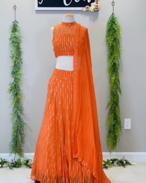 Georgette embroidered Lehenga,  Choli, and  Dupatta Set Size 34-36