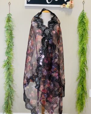 Floral Sequenced organza dupatta