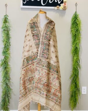 Pure Tusser Madhubani silk Dupatta