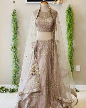 Beautiful gota embroidered Lehenga, Choli, and Dupatta Set