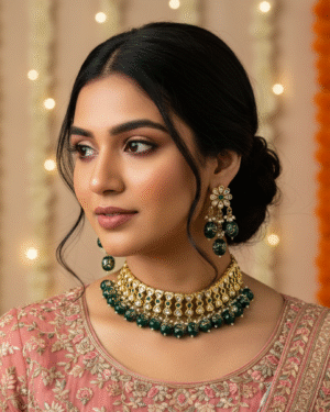 Traditional Kundan semi precious Choker Necklace set