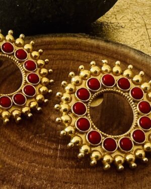 Amrapali inspired Carved Contemporary earrings tops
