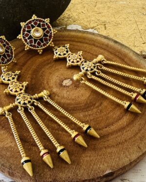 Carved chandalier style earrings