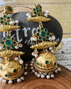 Carved long jhumka