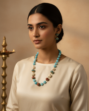 Traditional Jadau semi precious Necklace set