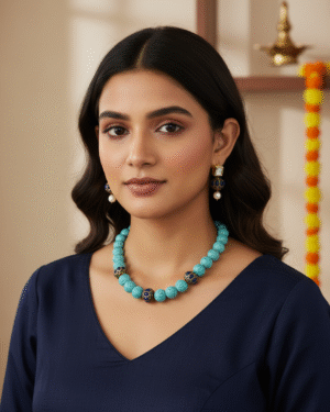 Traditional Jadau semi precious Necklace set