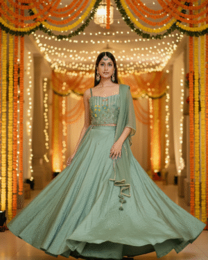 Nizam Hand embroidered bead work Lehenga Set Size 36-40