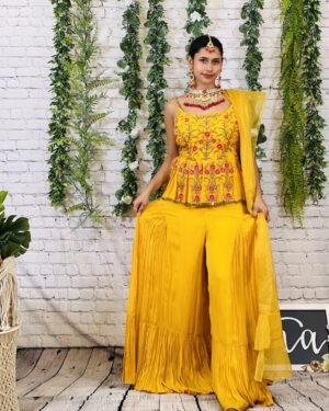 Short Top and Sharara pants fusion Outfit Size 40-42