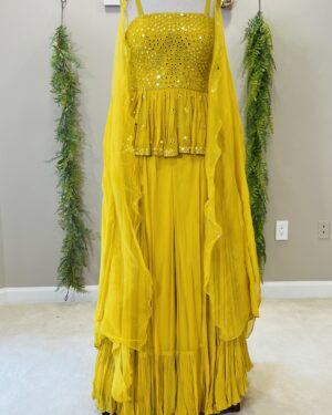 Short Top and Sharara pants fusion Outfit Size 38-40