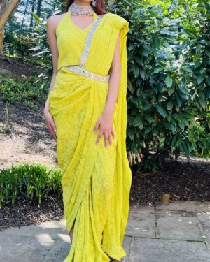 Designer Indowestern Drape style Outfit Size 38 Medium