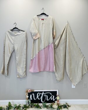 Designer Indowestern top, trouser and dupatta outfit Size 40 Large