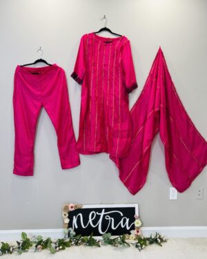 Designer Indowestern Top and trouser suit with Dupatta Size 40 Large