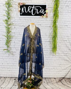 Organza hand work Dupatta