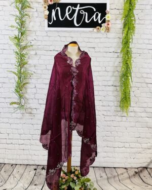 Satin Silk hand work Dupatta