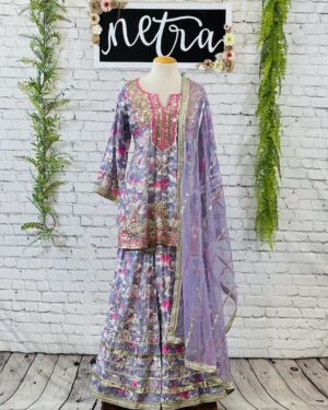 Beautiful Kurta set with gota embroidery details Size 44
