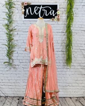 Beautiful Kurta gharara set with gota embroidery details Size 40