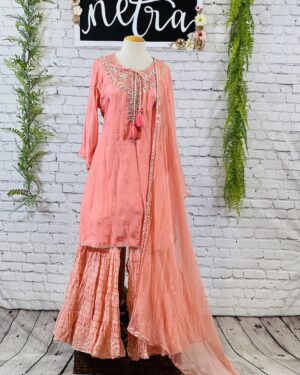 Beautiful Kurta set with gota embroidery details Size 46