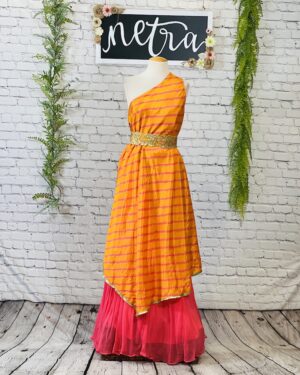 Beautiful one shoulder cape style lehenga outfit Size 38-40