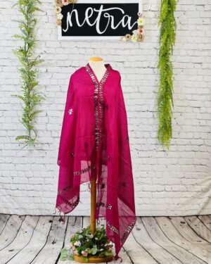 Kota Doria Gota Hand work dupatta