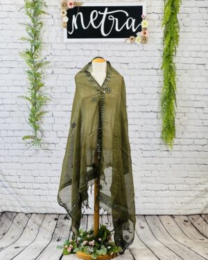 Kota Doria Gota Hand work dupatta