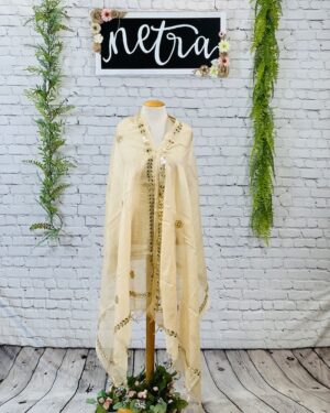 Kota Doria Gota Hand work dupatta