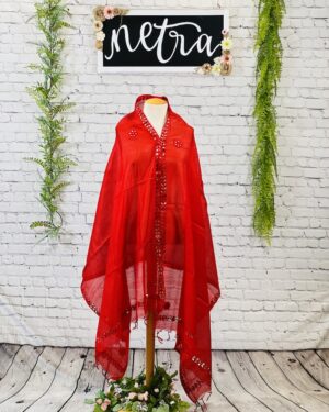 Kota Doria Gota Hand work dupatta
