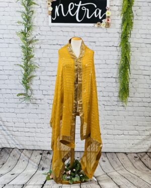Georgette sequins work dupatta