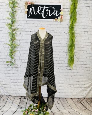 Georgette sequins work dupatta