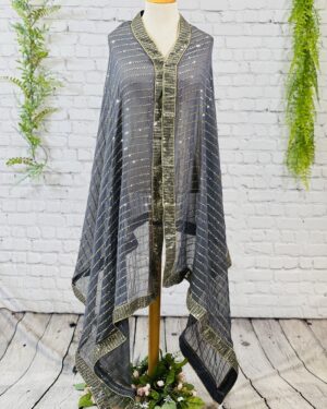 Georgette sequins work dupatta