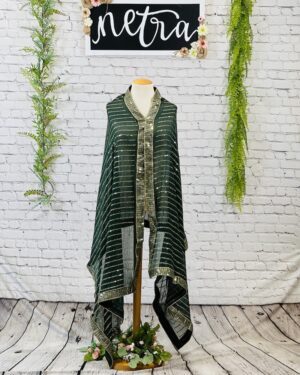 Georgette sequins work dupatta