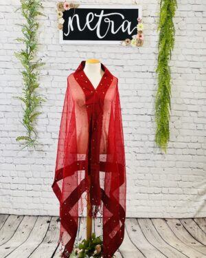 Net mirror work dupatta