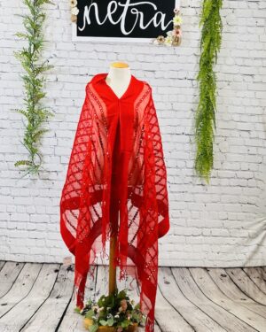 Net mirror embroidered dupatta