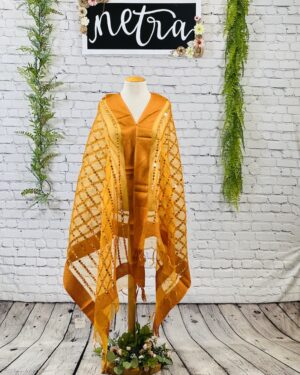 Net mirror embroidered dupatta