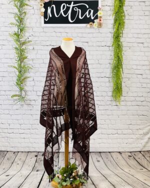 Net mirror embroidered dupatta