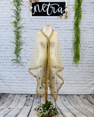 Gold hand work Dupatta