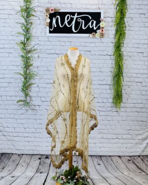 Gold hand work Dupatta