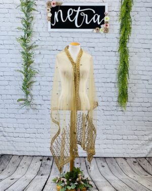 Gold hand work Dupatta