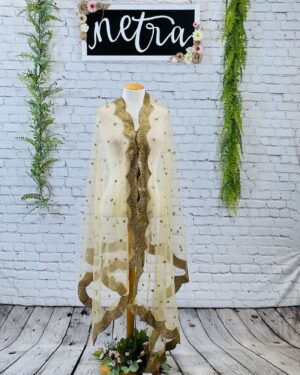 Gold hand work Dupatta