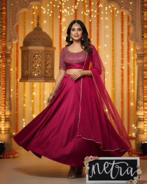 Nizam Hand embroidered kundan work Lehenga Set (custom order)