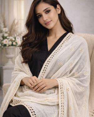 Kota Doria Gota Hand work dupatta