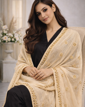 Kota Doria Gota Hand work dupatta