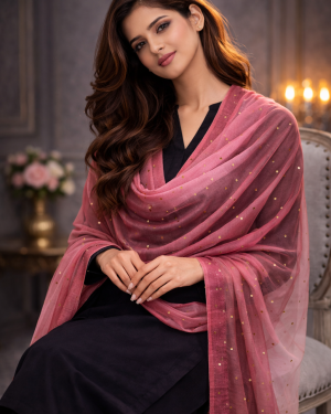 Net mirror work dupatta