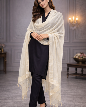 Net mirror work dupatta