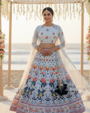 Floral print Lehenga, Choli, and Dupatta Set
