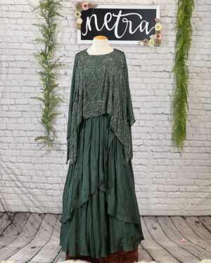 Embroidered poncho style crop top and skirt  Size 38 - Size 44